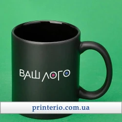 Чашка для сублімації Sublime ХАМЕЛЕОН FULL BLAK з вашим лого матова чорна 330 мл